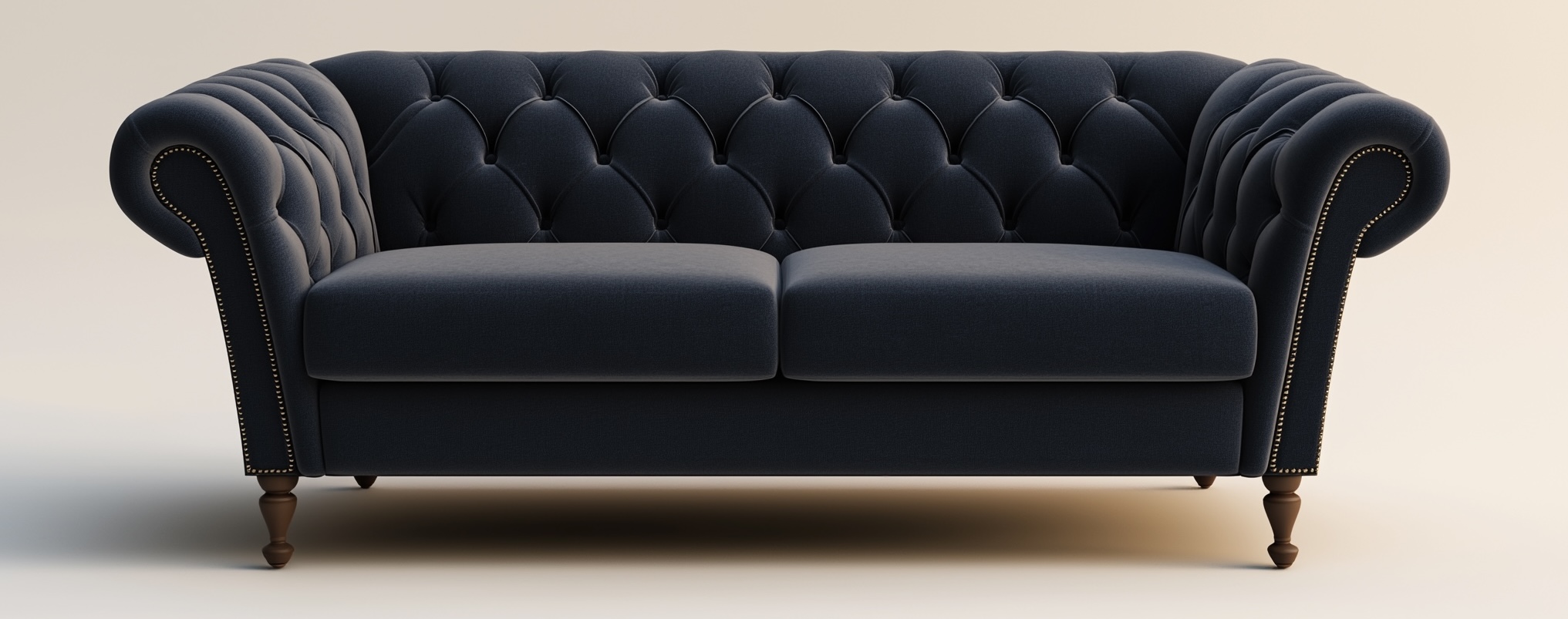 Elegantes dunkelblaues Chesterfield-Sofa